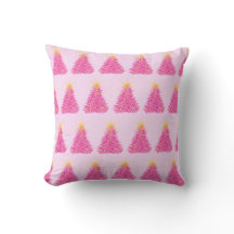 Pink Christmas Tree Cushion