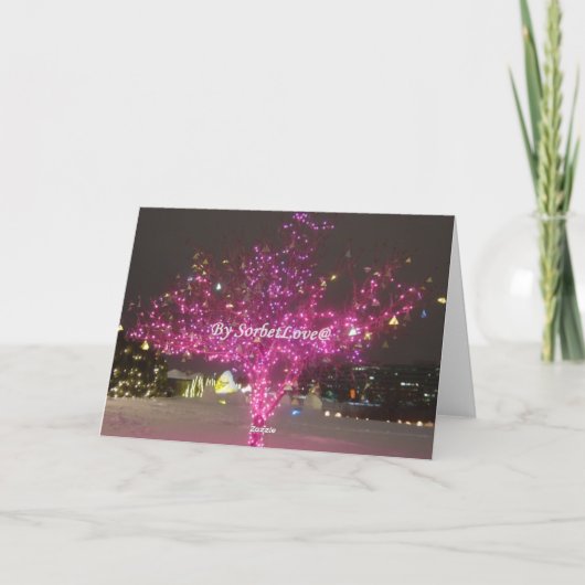 Pink Christmas Tree Feiertagskarte (Rückseite)