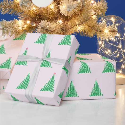 Pink Christmas Tree Geschenkwrap Geschenkpapier (Feiertage)