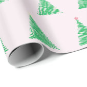 Pink Christmas Tree Geschenkwrap Geschenkpapier (Rolleneckpunkt)