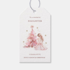 Pink Christmas Tree Girl Geschenkanhänger