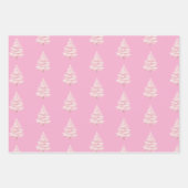 Pink Christmas Tree Gold Snowflakes Geschenkpapier Set (Vorderseite 2)