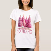 Pink Christmas tree HOHOHO T-Shirt (Vorderseite)