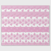 Pink Christmas Tree Illustration Geschenkpapier (Flach)