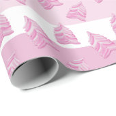 Pink Christmas Tree Illustration Geschenkpapier (Rolleneckpunkt)