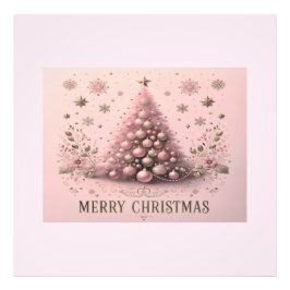 Pink Christmas Tree Merry Christmas Fotodruck
