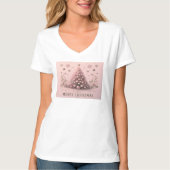Pink Christmas Tree Merry Christmas  T-Shirt (Vorderseite)
