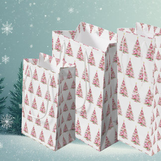 Pink Christmas Tree Mittlere Geschenktüte