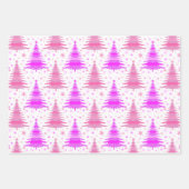 Pink Christmas Tree Muster Design Geschenkpapier Set (Vorderseite 2)