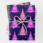 Pink Christmas Tree Muster Design Geschenkpapier Set (Beispiel)