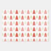 Pink Christmas Tree Muster Geschenkpapier Set (Vorderseite 3)