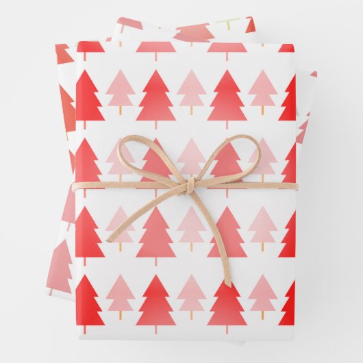 Pink Christmas Tree Muster Geschenkpapier Set (Beispiel)