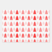 Pink Christmas Tree Muster Geschenkpapier Set (Vorderseite)