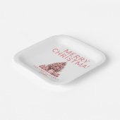 Pink Christmas Tree Party Pappteller (Gewinkelt)