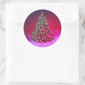 Pink Christmas Tree Sparkle Design Runder Aufkleber (Tasche)