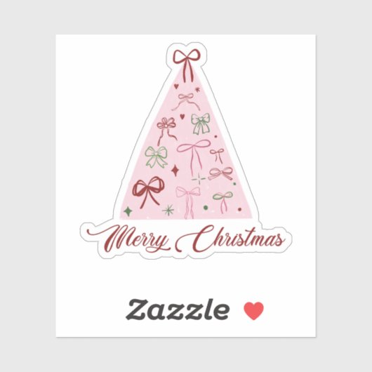 Pink Christmas Tree Sticker (Blatt)