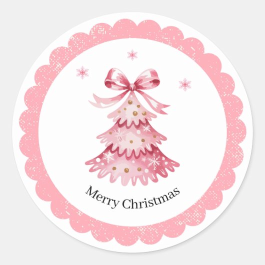 Pink Christmas Tree Sticker Pack Merry Christmas (Vorderseite)