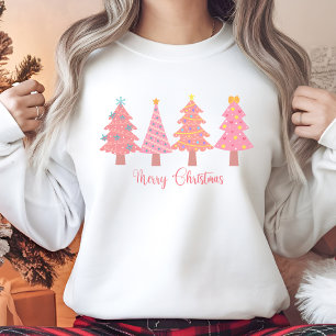 Pink Christmas Tree Sweater Sweatshirt
