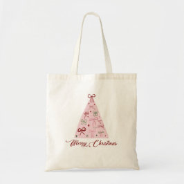 Pink Christmas Tree Tote Bag Tragetasche
