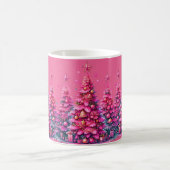 Pink Christmas Tree Trendy Preppy Ästhetik Kaffeetasse (Mittel)