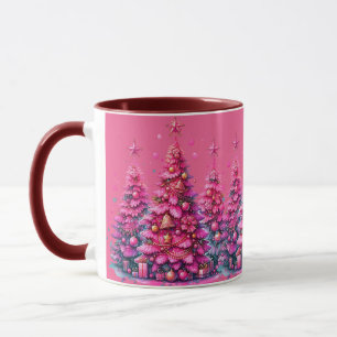 Pink Christmas Tree Trendy Preppy Ästhetik Tasse