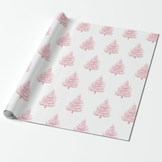 Pink Christmas Trees Geschenkpapier (Ungerollt)