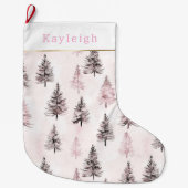 Pink Christmas Trees Großer Weihnachtsstrumpf (Vorderseite)