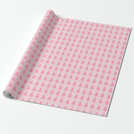 Pink Christmas Trees - Modern Holiday Pattern Geschenkpapier (Ungerollt)