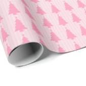 Pink Christmas Trees - Modern Holiday Pattern Geschenkpapier (Rolleneckpunkt)