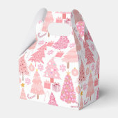 Pink Christmas Trees Muster Geschenkschachtel (Rückseite)