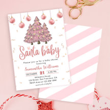 Pink Christmas Trees Santa Baby Dusche