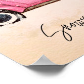 Pink Christmas Truck Poster (Ecke)