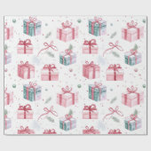 Pink Christmas Vintage Geschenkpackung Papier Geschenkpapier (Flach)