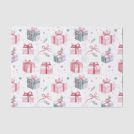 Pink Christmas Vintage Gift Packages Tissue Paper Seidenpapier