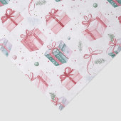 Pink Christmas Vintage Gift Packages Tissue Paper Seidenpapier (Ausschnitt)