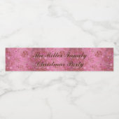 Pink Christmas Wasserflaschenetikett (Einzelnes Label)