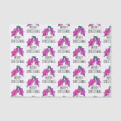 Pink Christmas Watercolor Holzofenpapier Seidenpapier (Vorderseite)