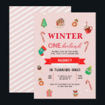 Pink Christmas Winter Onederland Erster Geburtstag Einladung<br><div class="desc">Was für ein Spaß! Feiern Sie die Weihnachtszeit mit dieser skurrilen Sammlung von stationärem und Dekor. Sie sind alle mit einem cremefarbenen oder aqua-blauen Hintergrund versehen,  der mit Akzenten handgemalter Weihnachtsgebäck in Aquarelltönen besticht.</div>
