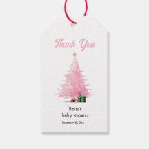 Pink Christmas Winter Tree Kinderdusche Danke