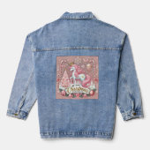 Pink Christmas Wonderland Unicorn Jeansjacke (Rückseite)