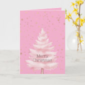 Pink Christmasbaum Goldene Schneeflocken Karte (Gelbe Blume)