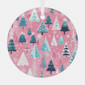 Pink Christmases Ornament Aus Glas (Vorderseite)
