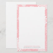 Pink Chrysanthema Blumenmuster Briefpapier (Vorne/Hinten)