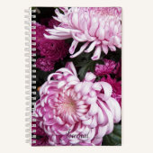 Pink Chrysanthemum Blooms Floral Notizblock (Vorderseite)