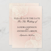 Pink Chrysanthemum Floral Save the Date (Vorne/Hinten)