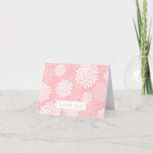 Pink Chrysanthemums Floral Pattern Dankeskarte