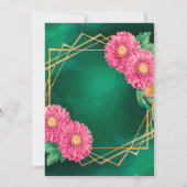Pink Chrysanthemums Geometric Wedding Celebration Einladung (Rückseite)