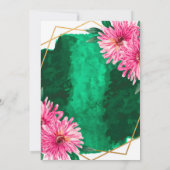 Pink Chrysanthemums Geometrischer Junggeselinnen-A Einladung (Rückseite)