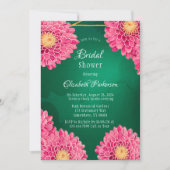 Pink Chrysanthemums Geometrisches Brautparty Einladung (Vorderseite)