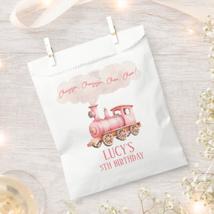 Pink Chugga Choo Choo Vintager Zug Geburtstagspart Geschenktütchen